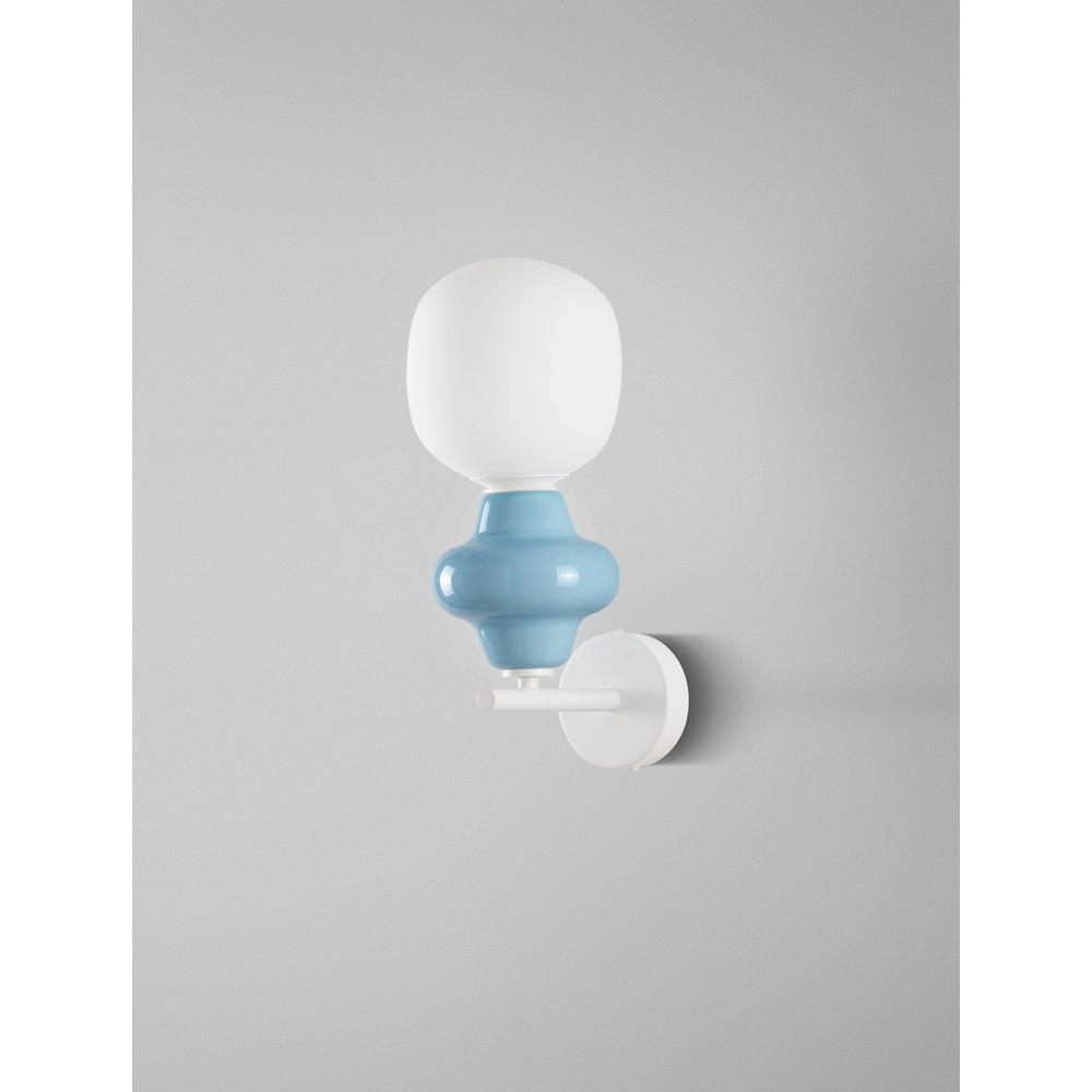 Wandleuchte Clio Blaue Keramik mit weißem Glas Lyora 5212017461360
