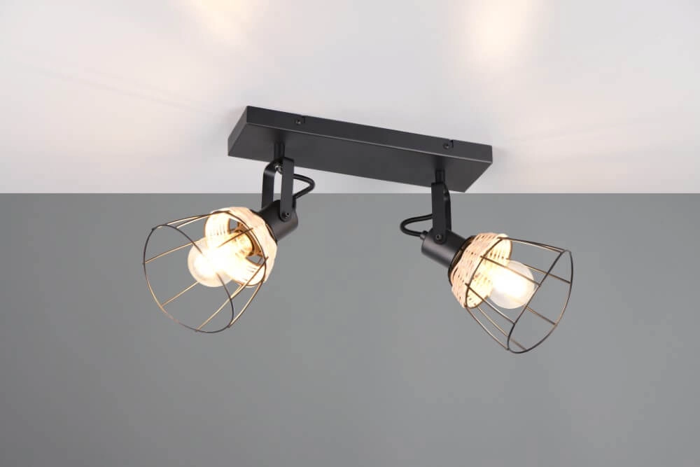 Schwarze Deckenleuchte Jerome Bauform 2-flammig Trio 4017807637700