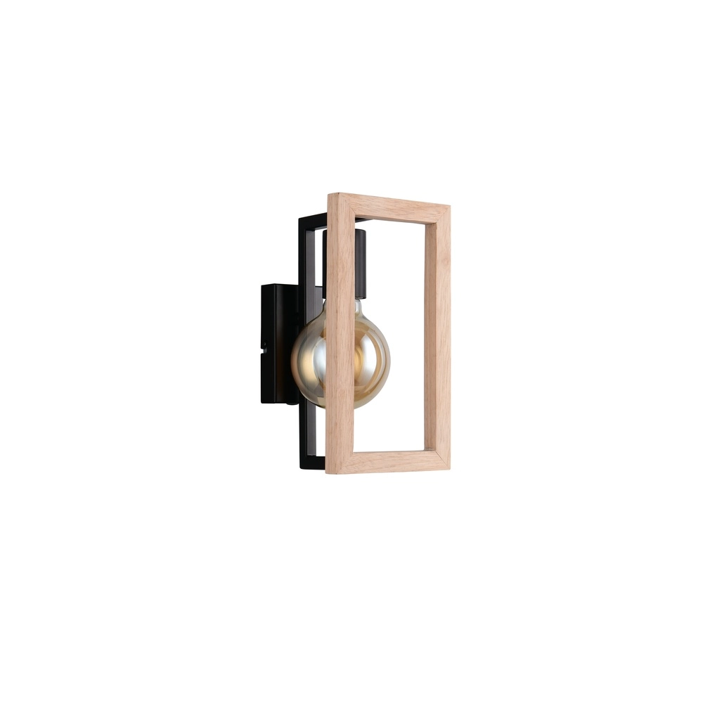 Design-Wandlampe Bano Schwarz mit Holz Trio 4017807670899