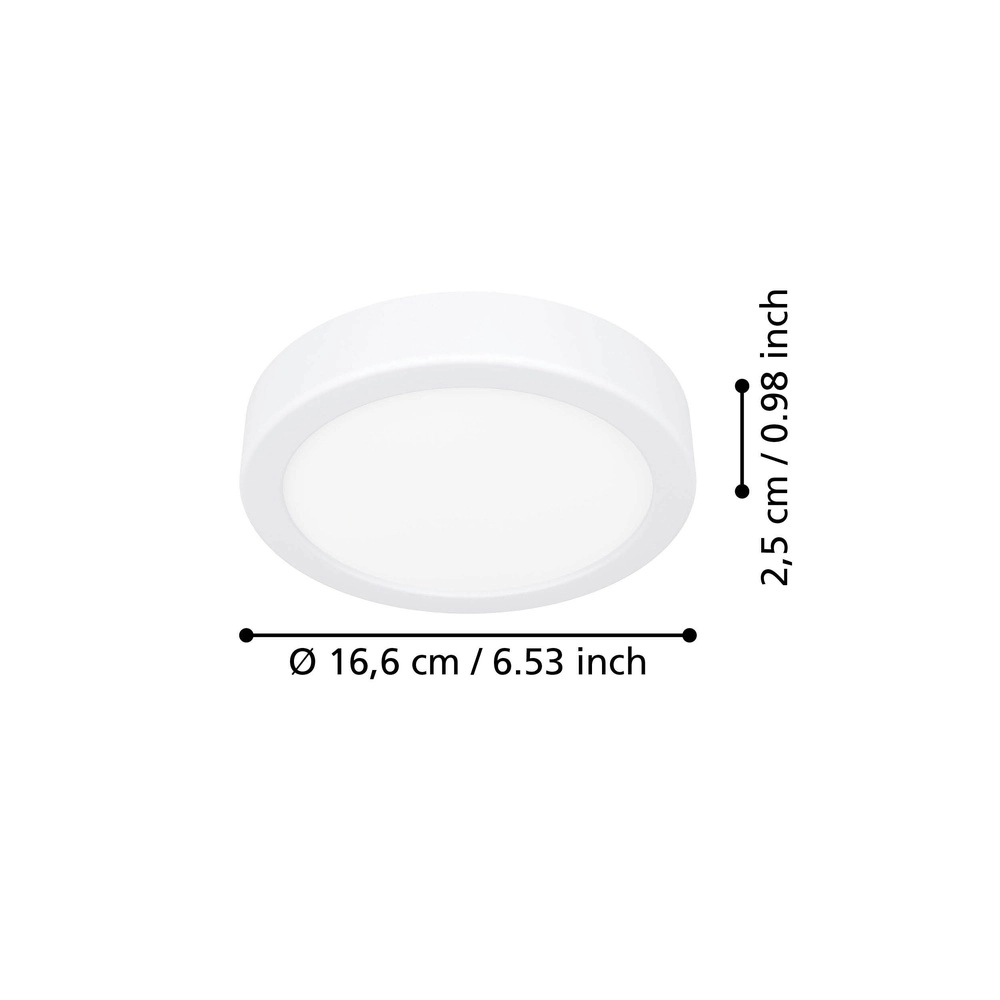 LED-Deckenlicht Fueva 6 rund – weiß – Ø 16,6 cm Eglo 9008606330140