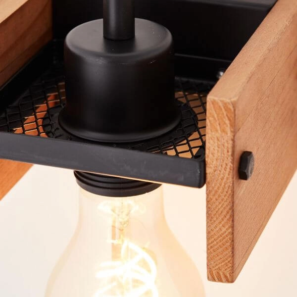 Deckenleuchte Calandra Holzbraun mit Schwarz Brilliant 4004353394423