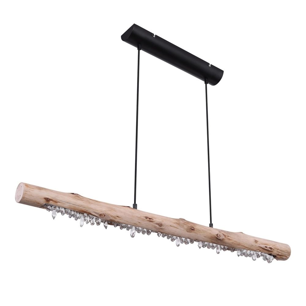 Esstisch-Pendellampe Felicitas Schwarz mit Holz Globo 9007371392889
