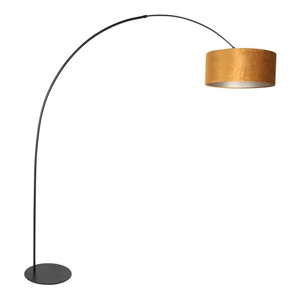 Stehlampe Curve schwarz mit Goldton Ø 50cm