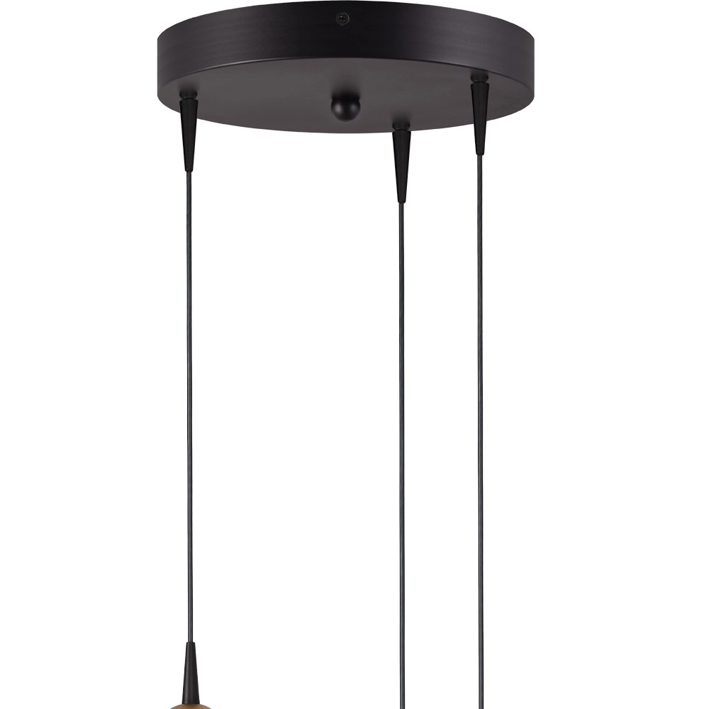 3-Licht Pendellampe Talana schwarz mit goldenem Ø 17 cm DTW Masterlight 8718121348629