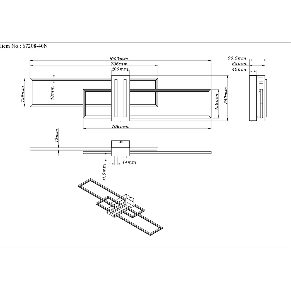 Moderne Deckenlampe Dakari Schwarz mit Holz Globo 9007371528479