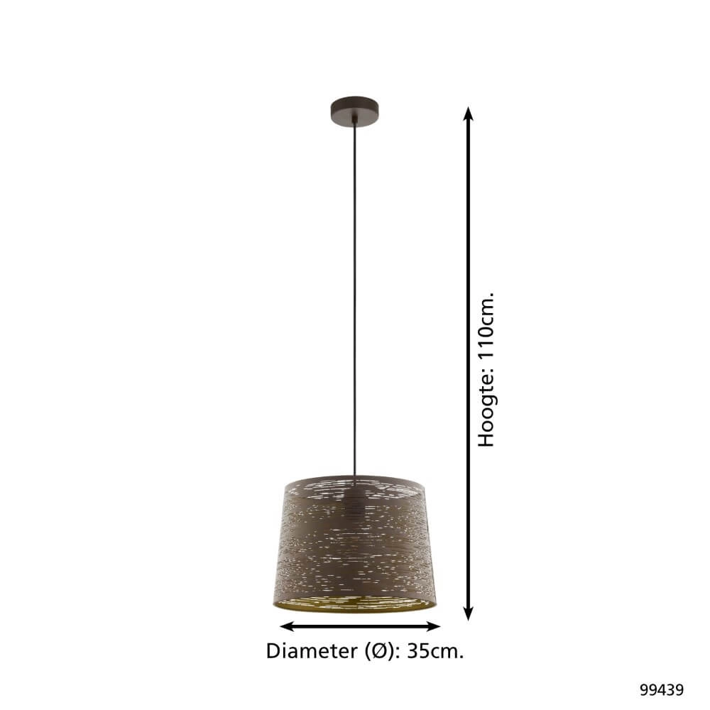 Mokka-Hängelampe Segezia Ø 35cm Eglo 9002759994396