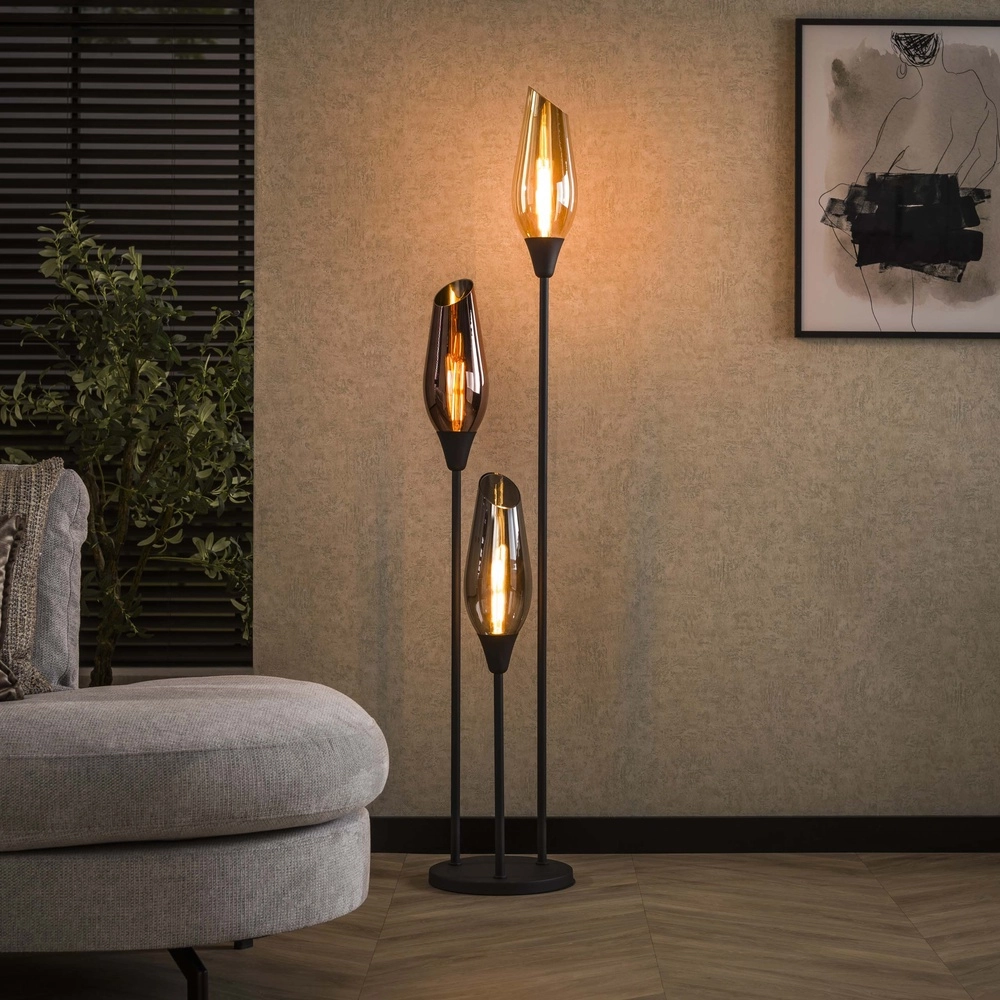 Glas-Stehlampe Cocoon 3x E27 - 168cm Lyora 8716803511866