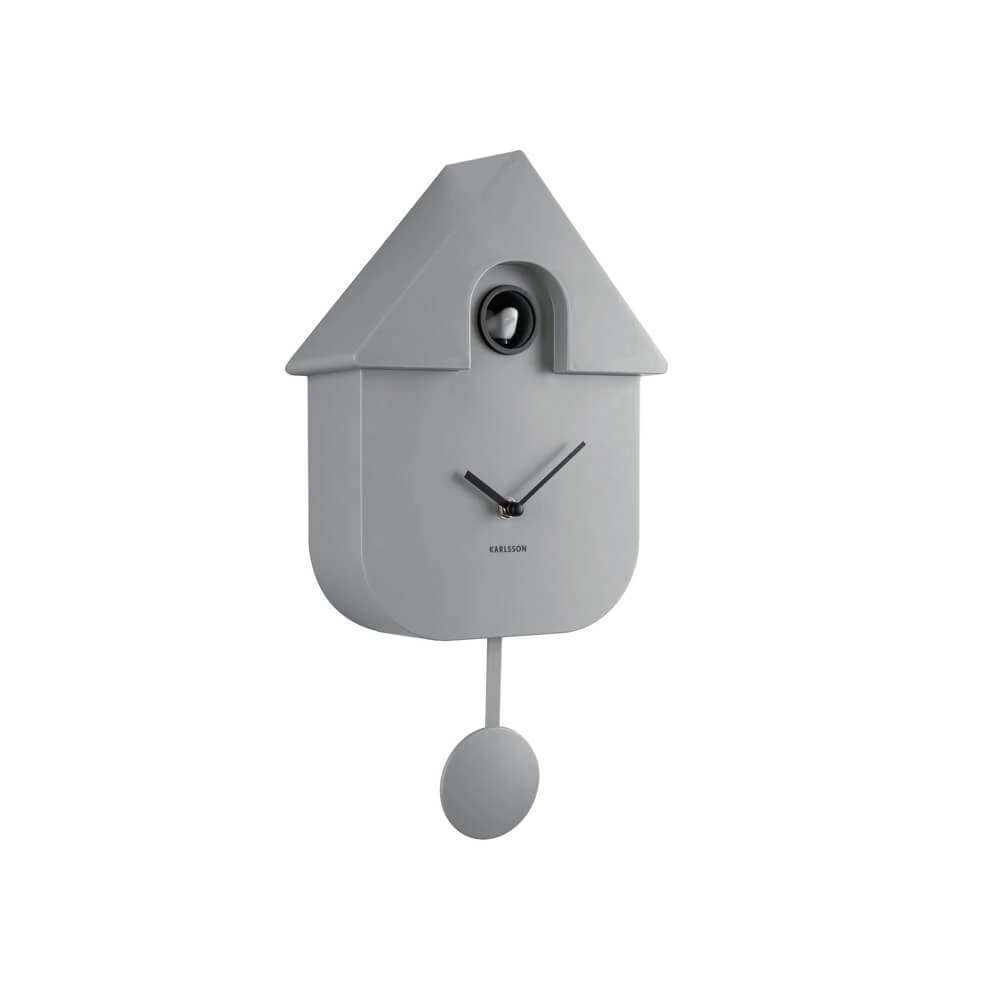Wanduhr Modern Cuckoo grau