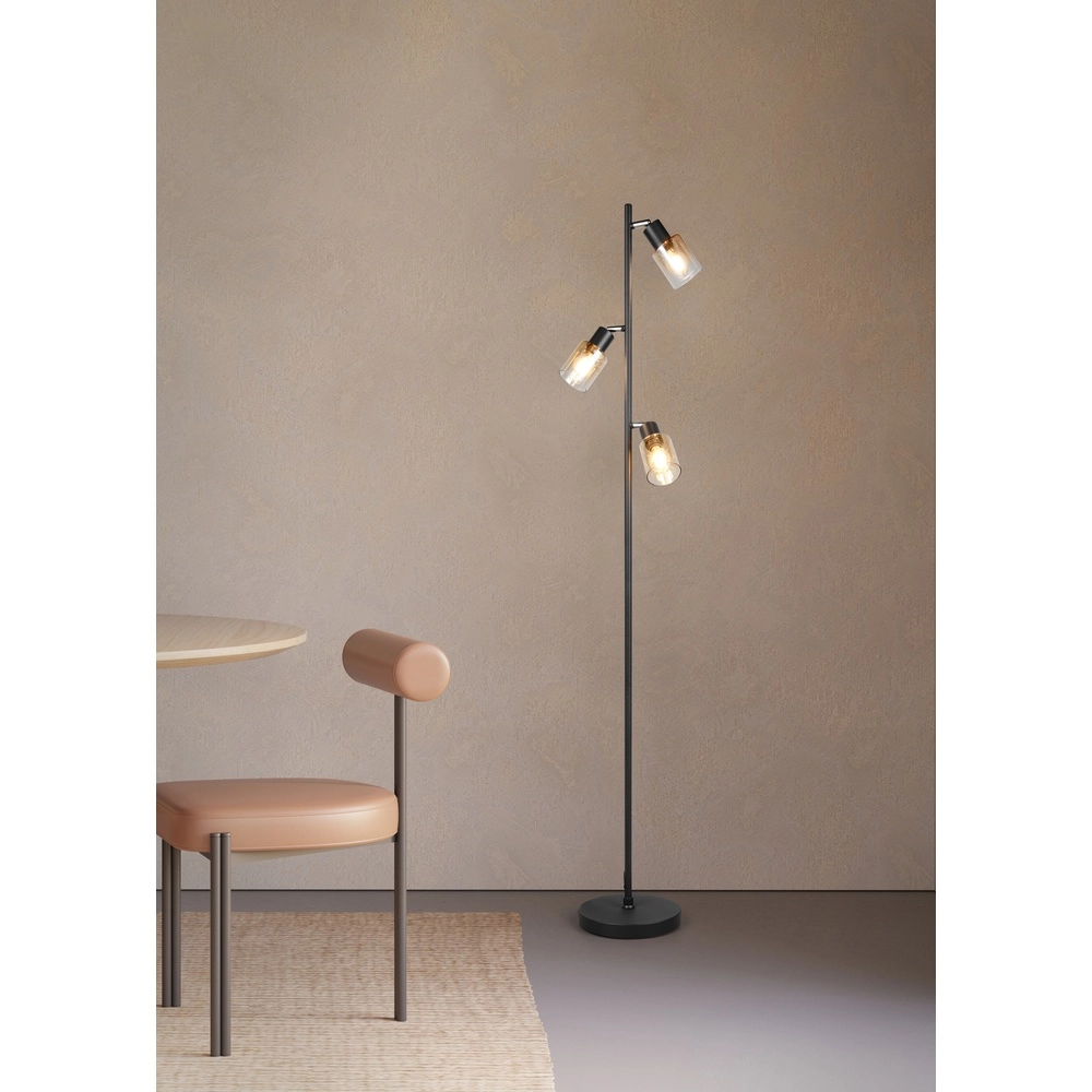 Stehlampe Cadiz 3-flammiges Braunglas Trio 4017807653472