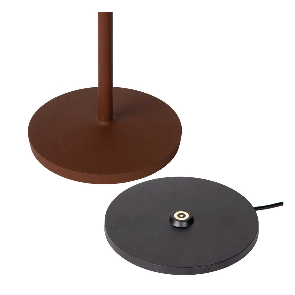 Wiederaufladbare Tischlampe Justine Rostbraun mit Ladestation Lucide 5411212272195