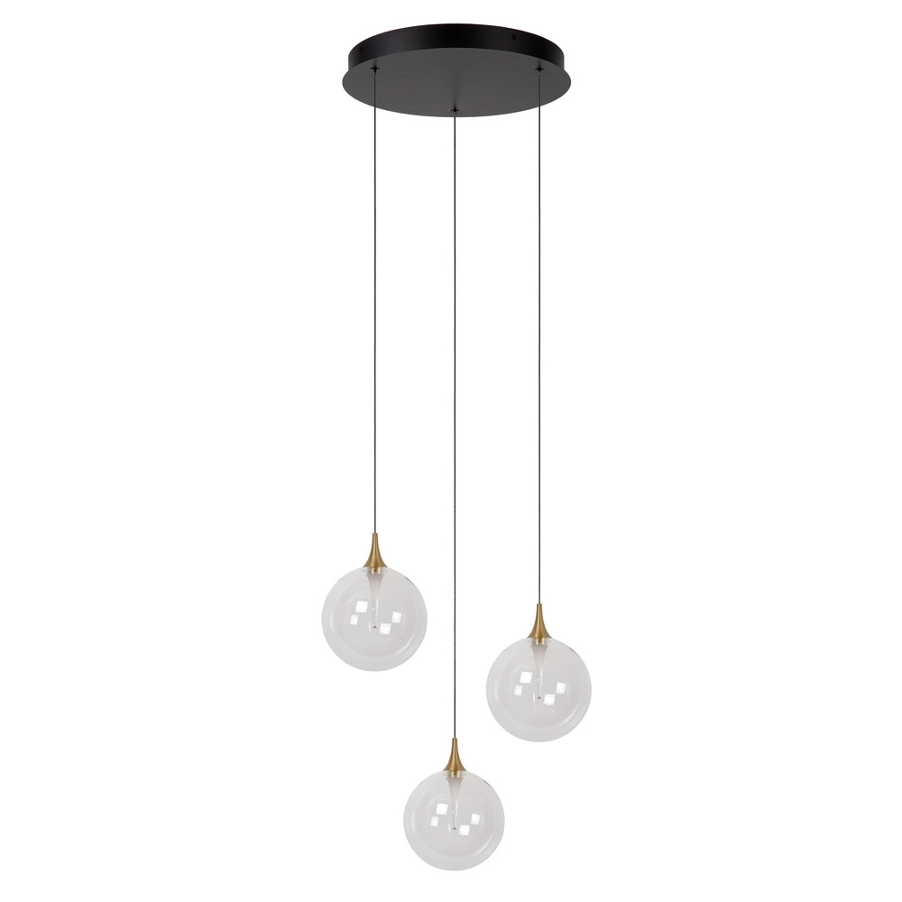Design-LED-Pendelleuchten Gisela klar – 3x Ø 16 cm Premium by Lucide 5411212134783
