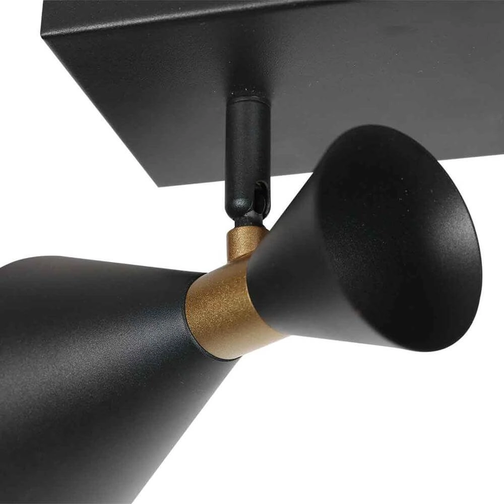 Design-Deckenleuchte Preto Schwarz mit goldenem Double Steinhauer 8712746176292