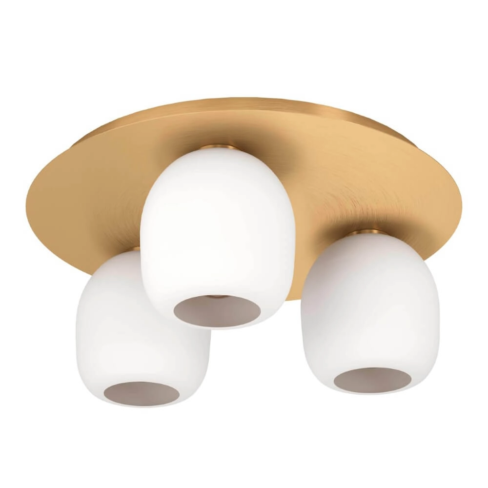 Goldene Deckenlampe Manzanares mit weißem Glas Eglo 9008606235896