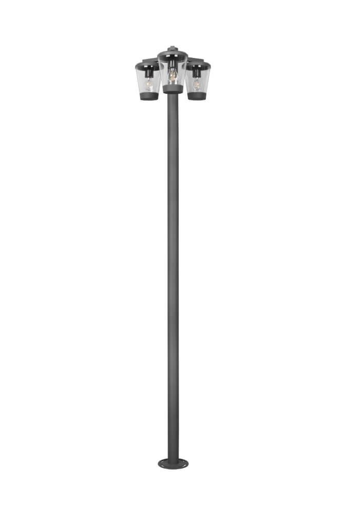 Gartenlaterne Cavado 3-flammig, 220 cm, Anthrazit
