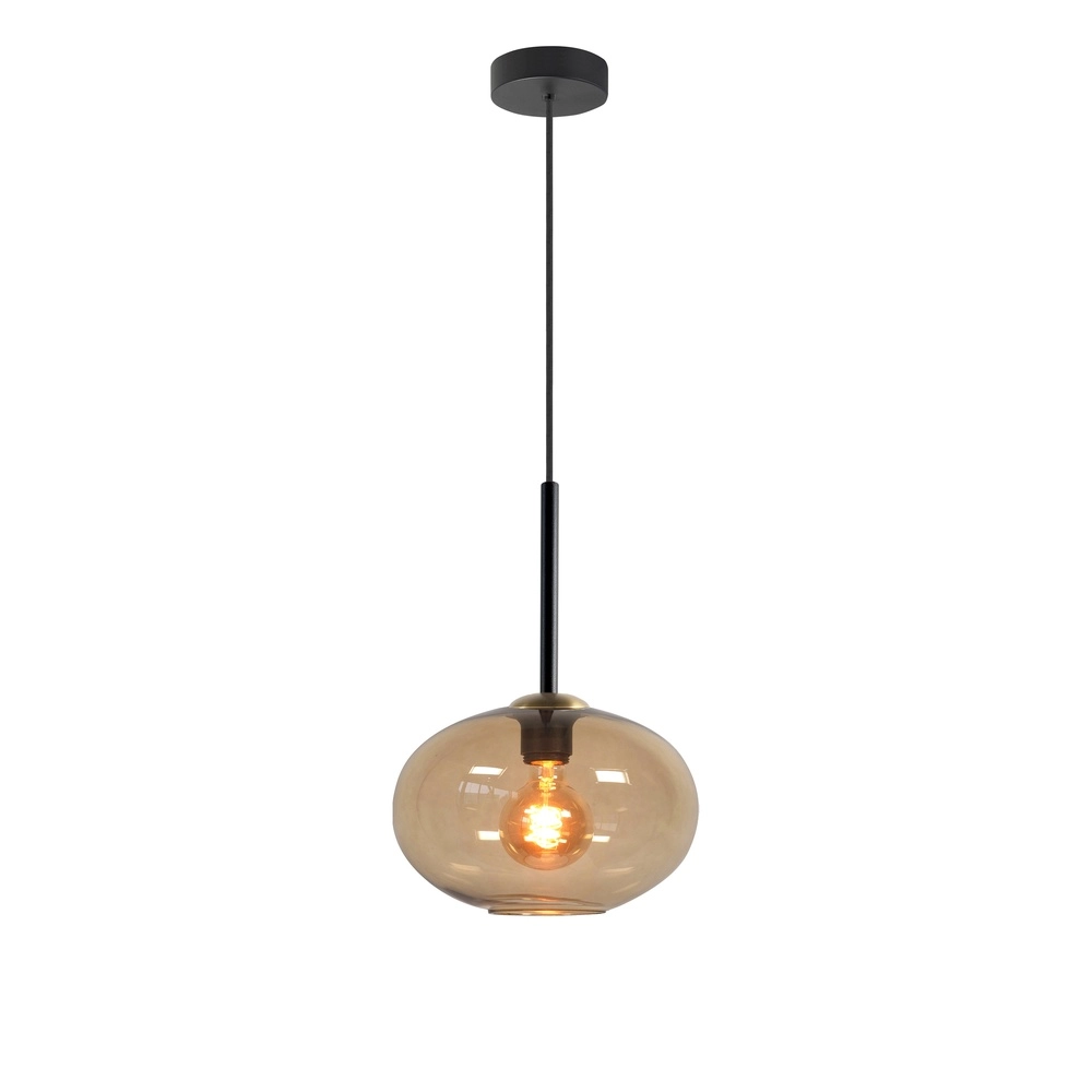 Pendelleuchte Bellini schwarz mit Goldglas Ø 26cm