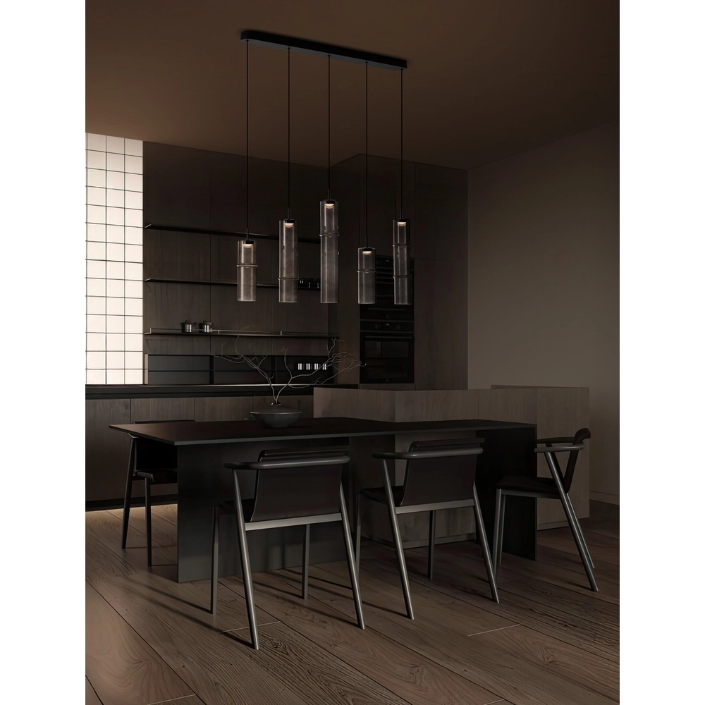 Einzigartige Pendelleuchte Sano gerades 5-flammiges Rauchglas Lyora 5212017474070