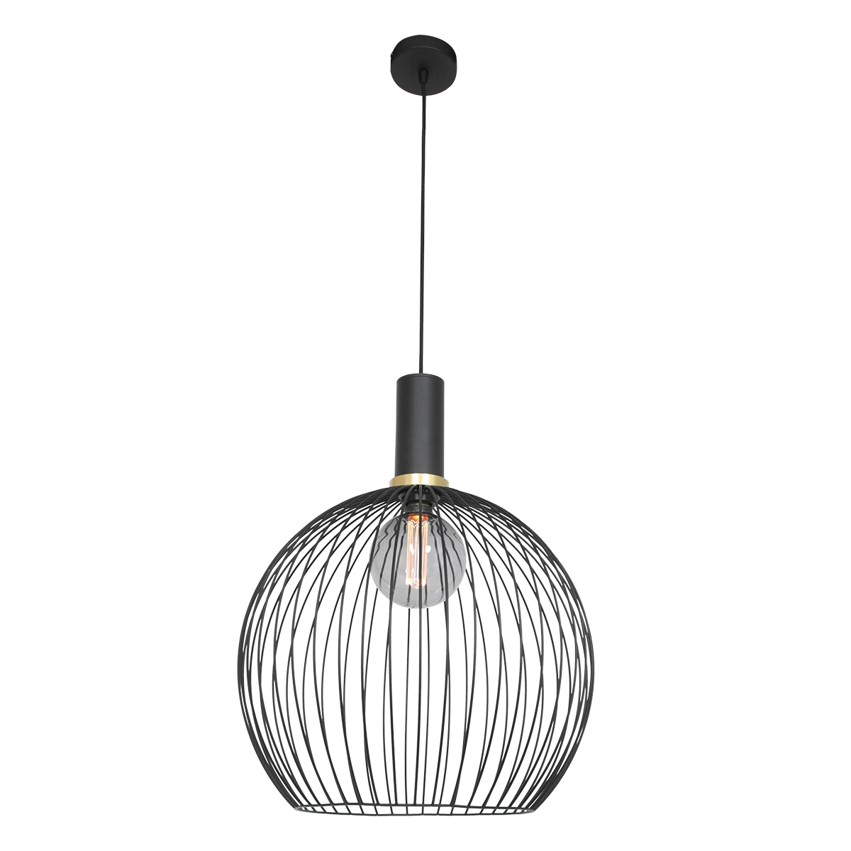 Drahtlampe Aureole 42cm schwarz mit Gold Steinhauer 8712746135480