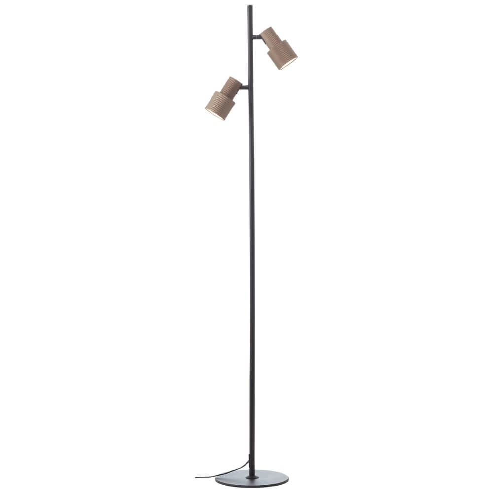Designer-Stehleuchte Cadiz Schwarz mit Bronze