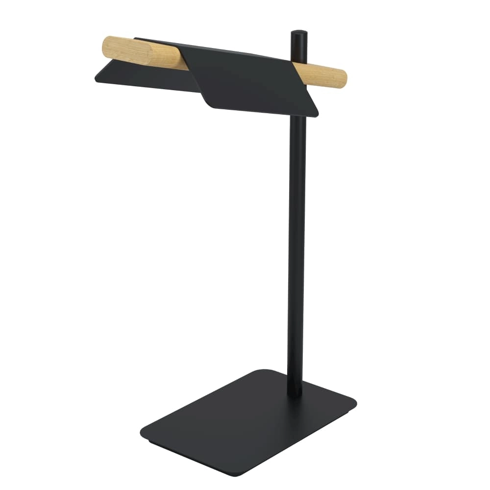 Schreibtischlampe Ermua schwarz mit Holz