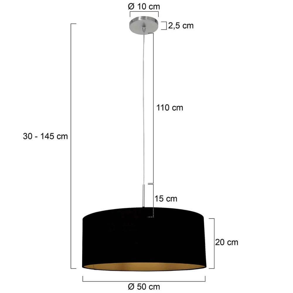 Pendelleuchte Sparkled Light Metall mit schwarzem Schirm Steinhauer 8712746175486