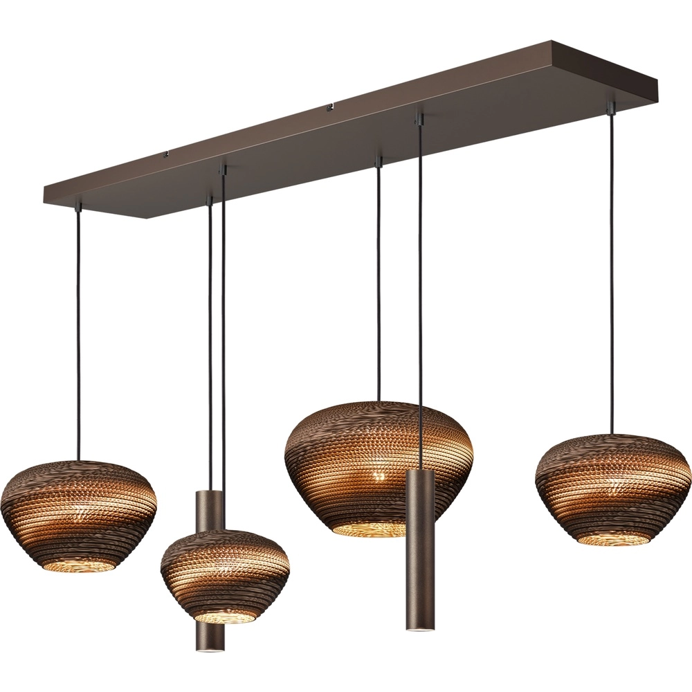 6-Licht Pendellampe Cartone mit Think Paper Hoods