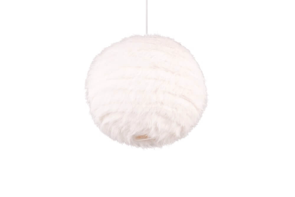 Hängelampe aus Stoff Furry creme Ø 35cm Trio 4017807600087