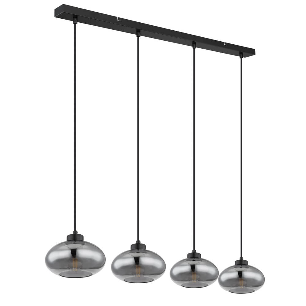 Schwarze Pendelleuchte Shaun 4-flammig gerade Globo 9007371442478