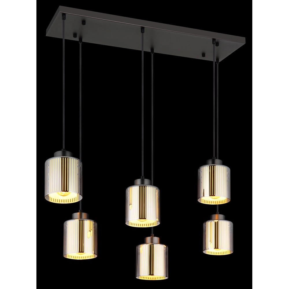 Design-Pendellampe Felicia Gunmetal 6-Lighter Globo 9007371528967