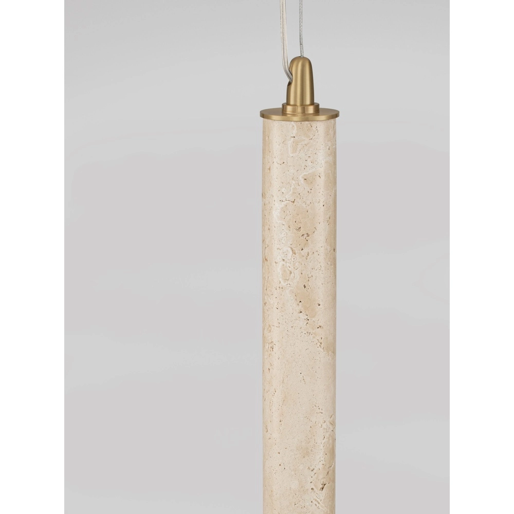 Moderne Pendellampe Muse Gold mit sandbraunem Travertin Lyora 5212017495792