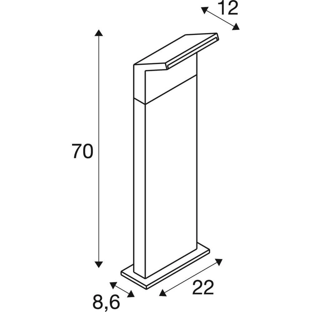 Design-Gartenleuchte Ordi 2 Pole 70 schwarz 70cm SLV 4024163300568