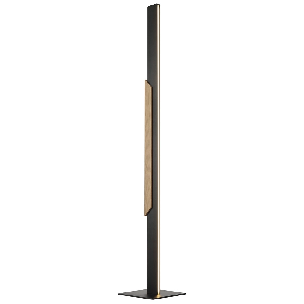 Design-Stehlampe Arcus Schwarz mit Holz