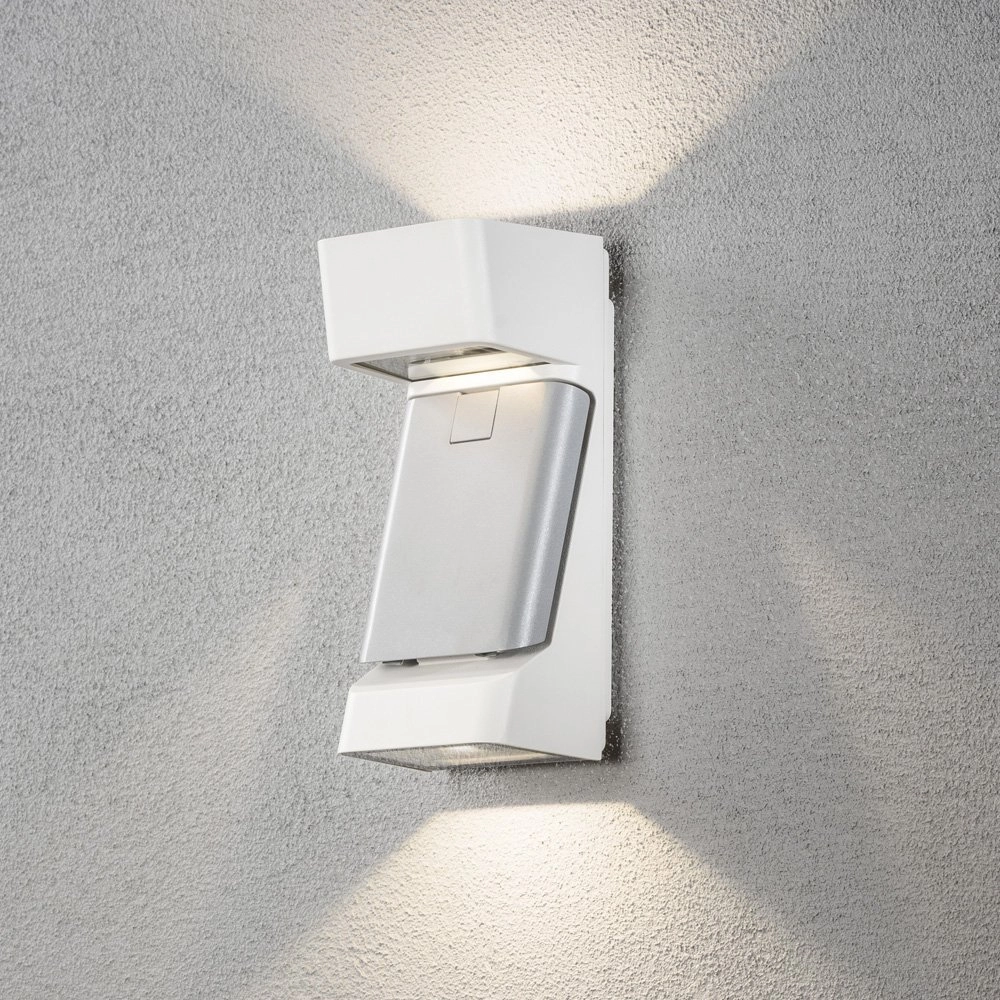 LED-Außenleuchte Ravenna Adress Matt weiß mit grau KonstSmide 7318307976250