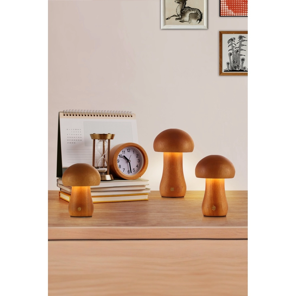 Set mit 3 Tischlampen Asher Pilzholz