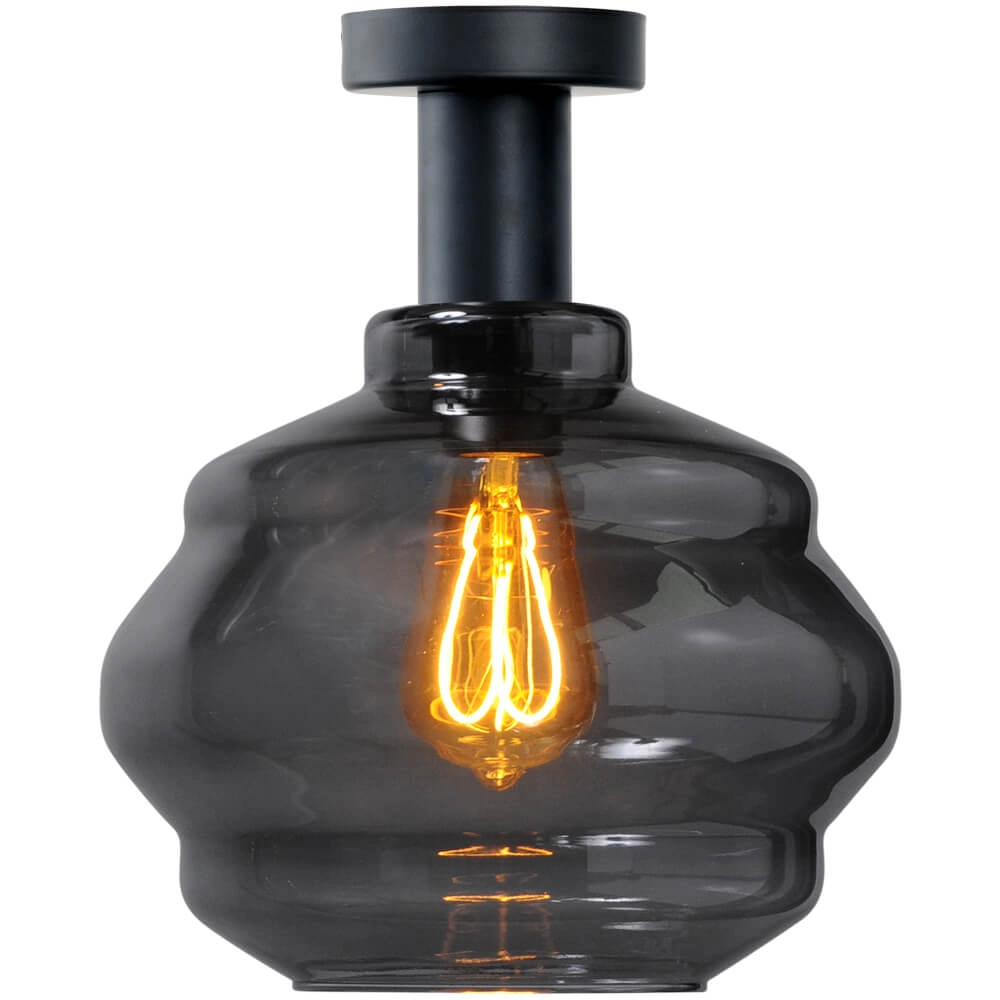 Deckenleuchte - Ø 24cm - Porto mit Kugelrauchglas Ø 24cm