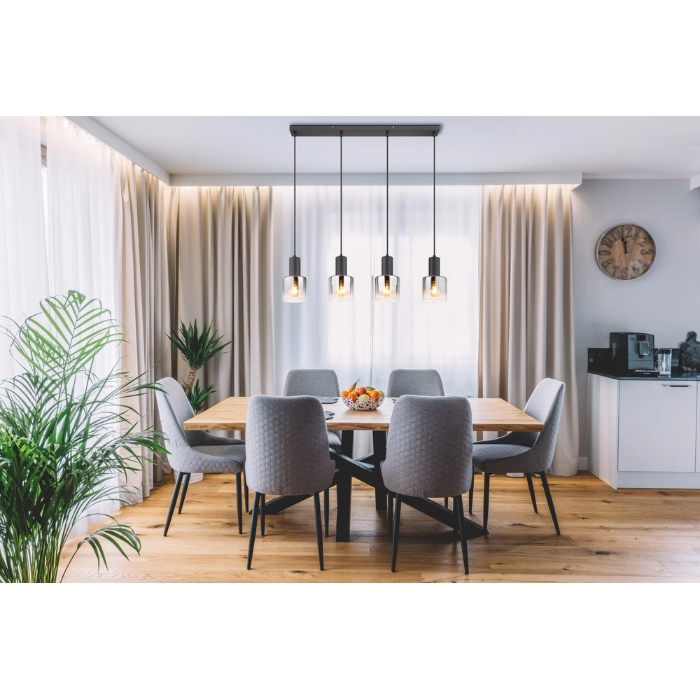 Design-Pendellampe Jack 4-Licht Schwarz Globo 9007371507832