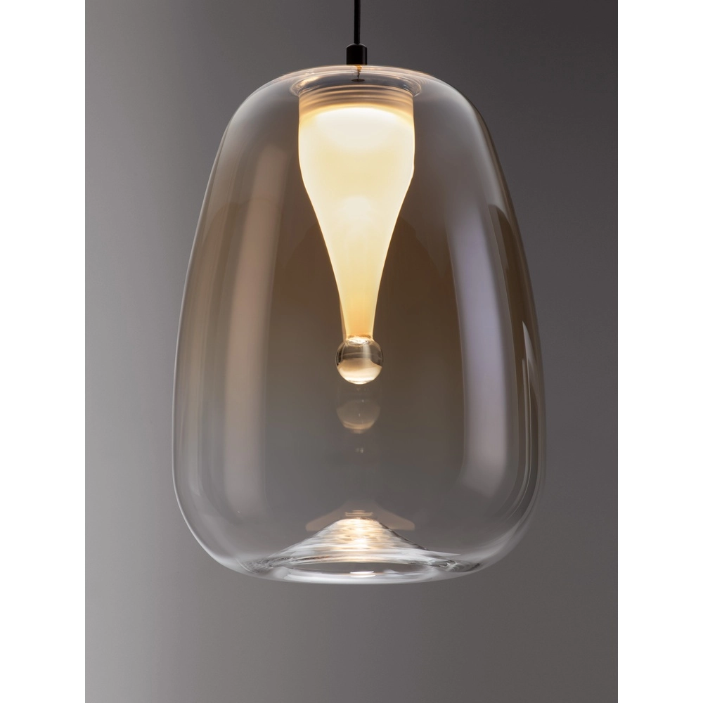 Design-Pendelleuchte Oblo 1-flammiges Braunglas