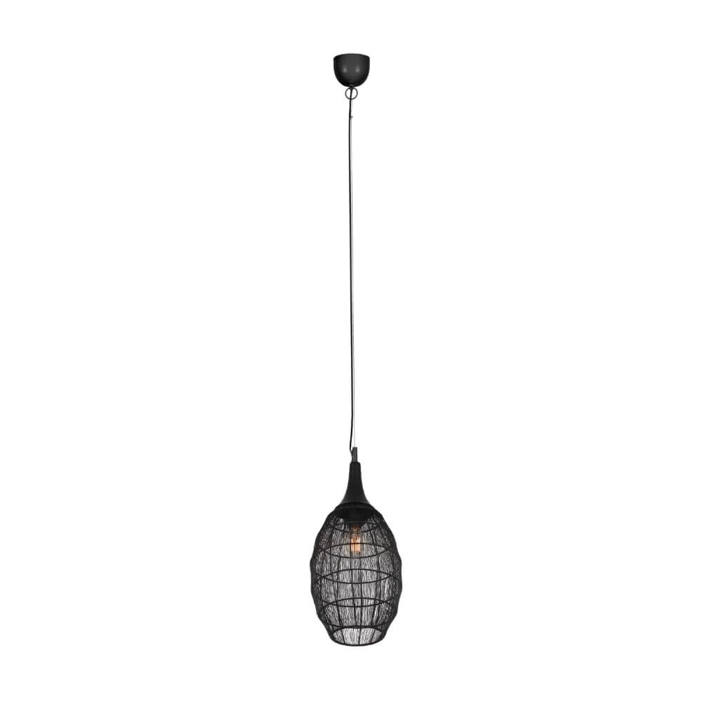 Ovale Hängelampe Soraya Ø 26cm - schwarz
