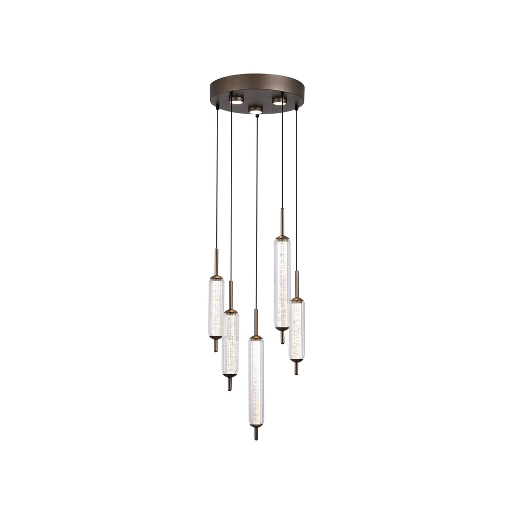 Einzigartige Pendelleuchte Cattail 5-flammiges Bubble-Glas