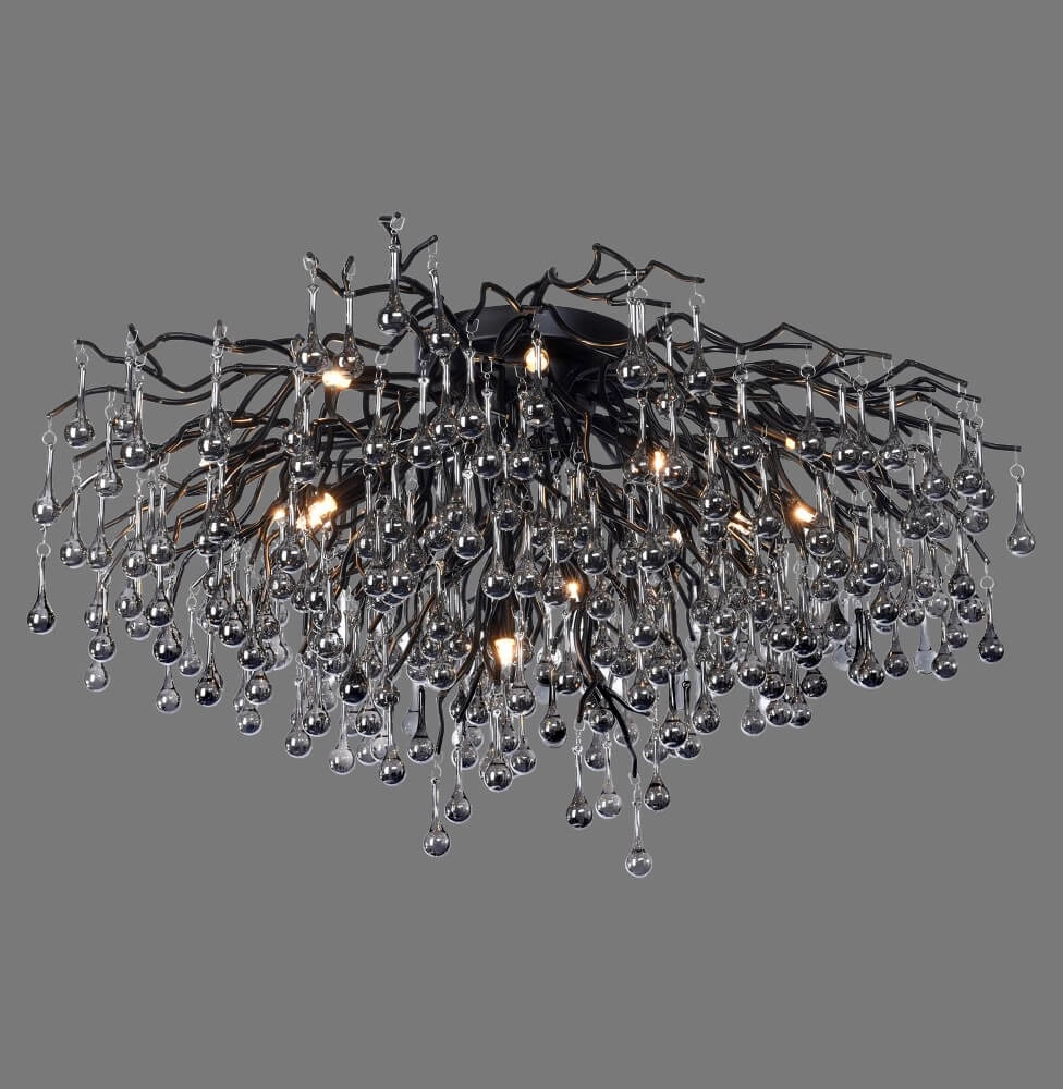 Kronleuchter Icicle schwarz 100cm Paul Neuhaus 4012248377581