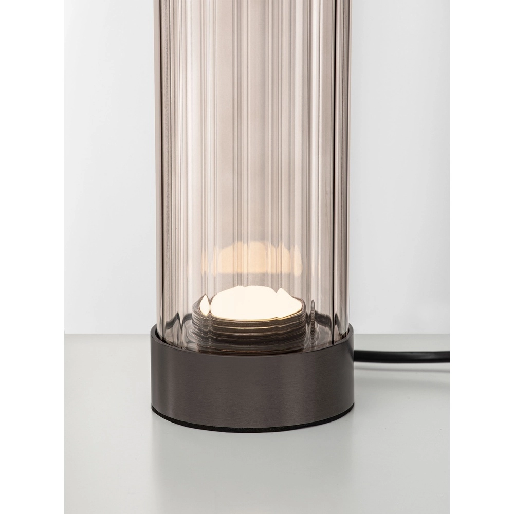 Design-Tischlampe Brielle Anthrazit mit Mokka-Glas Lyora 5212017495457