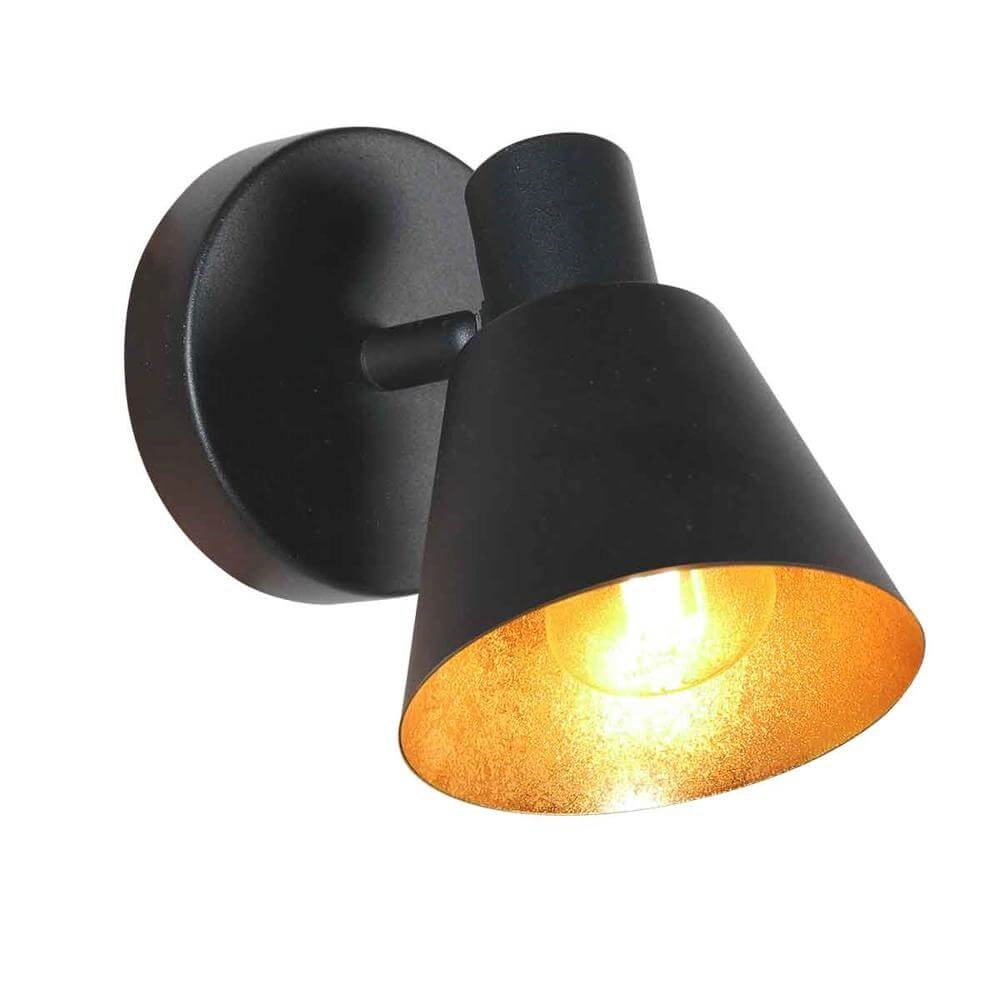 Wandleuchte Oeroe schwarz mit gold Steinhauer 8712746176322