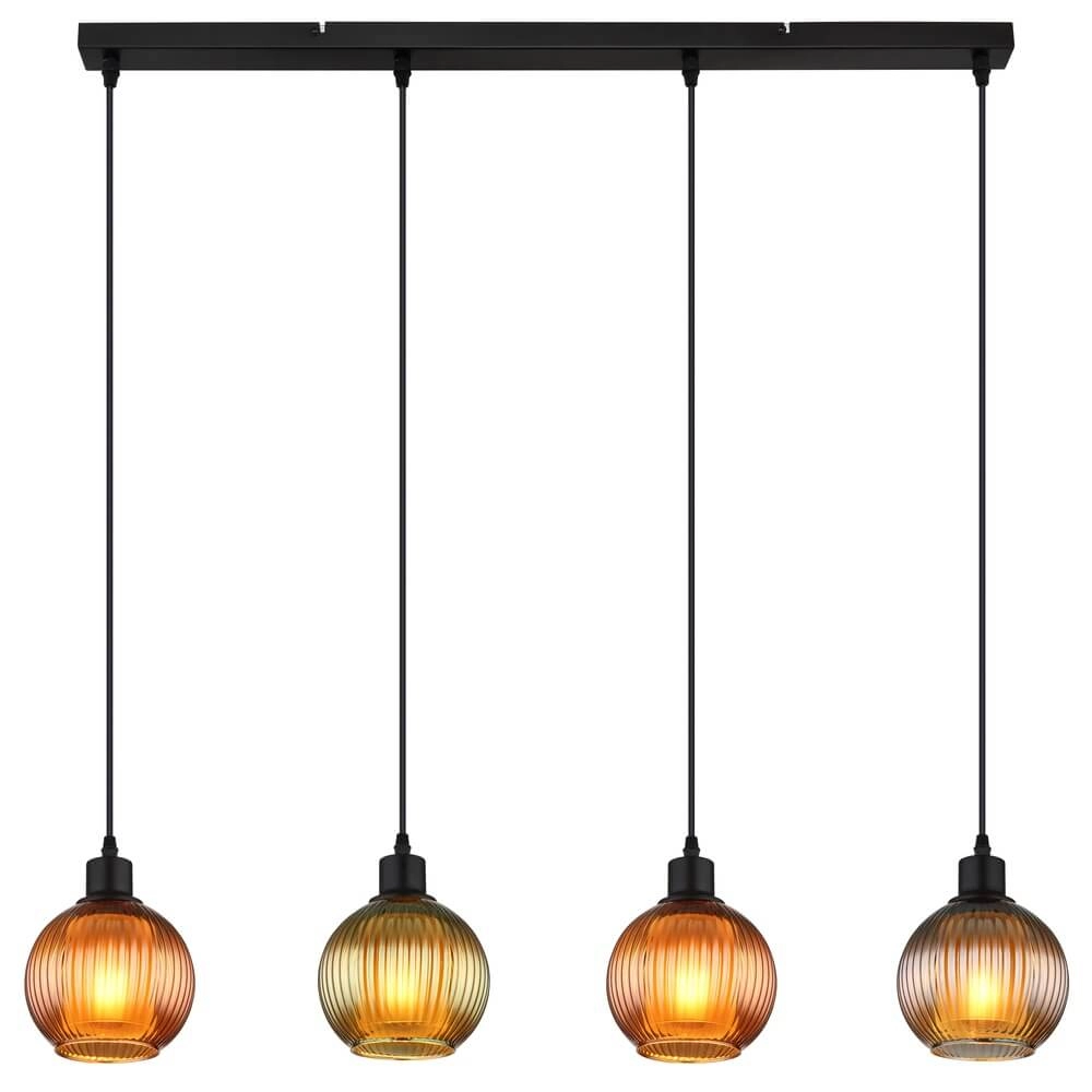 Pendelleuchte Zumba Farbiges Glas 4-flammig Globo 9007371452828
