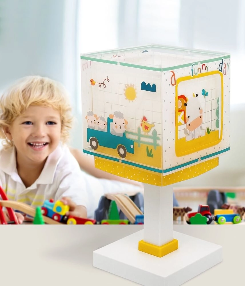 Kinderzimmer-Tischlampe My Farm gelb mit weiß Dalber 8420406634012