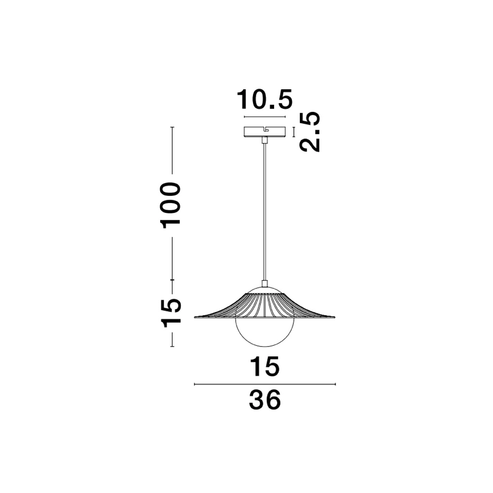 Schwarze Pendelleuchte Fly Ø 36cm Lyora 5212017436221