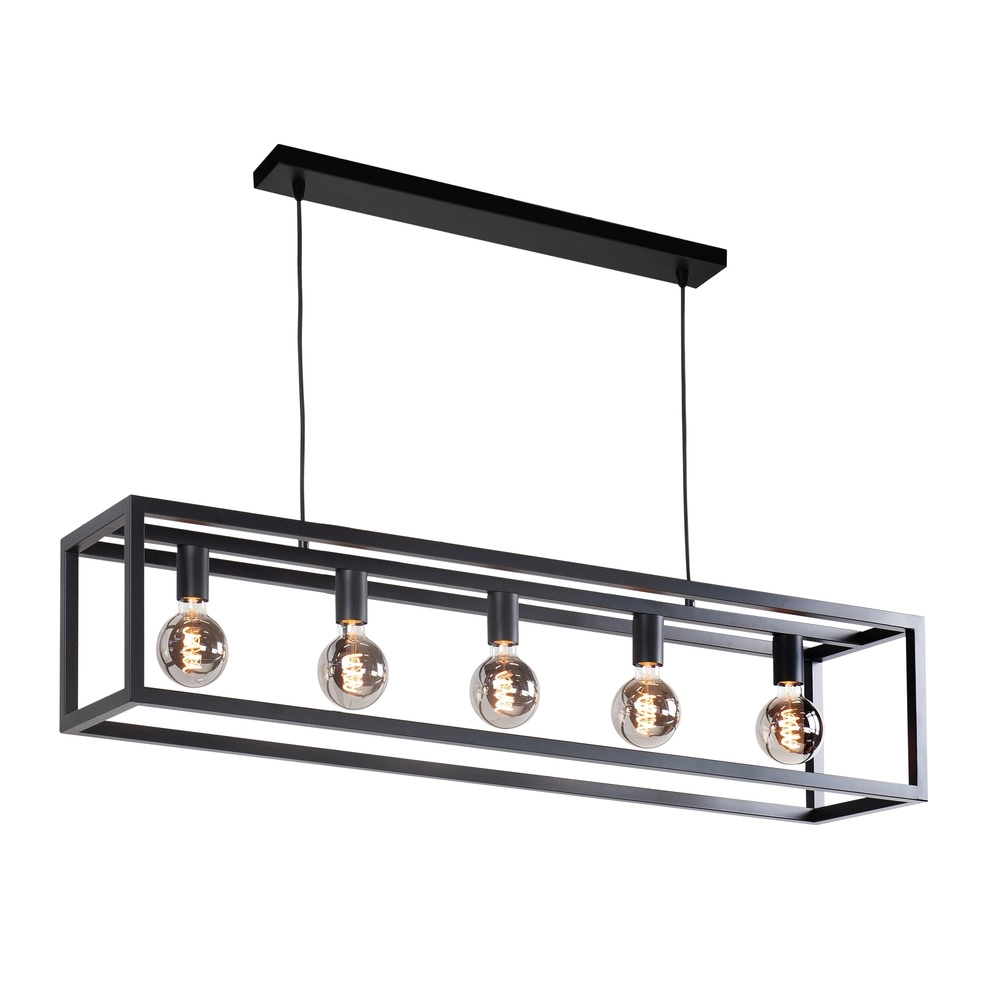 Design-Pendelleuchte Fragola 120cm 5-flammig schwarz Highlight 8718379040375