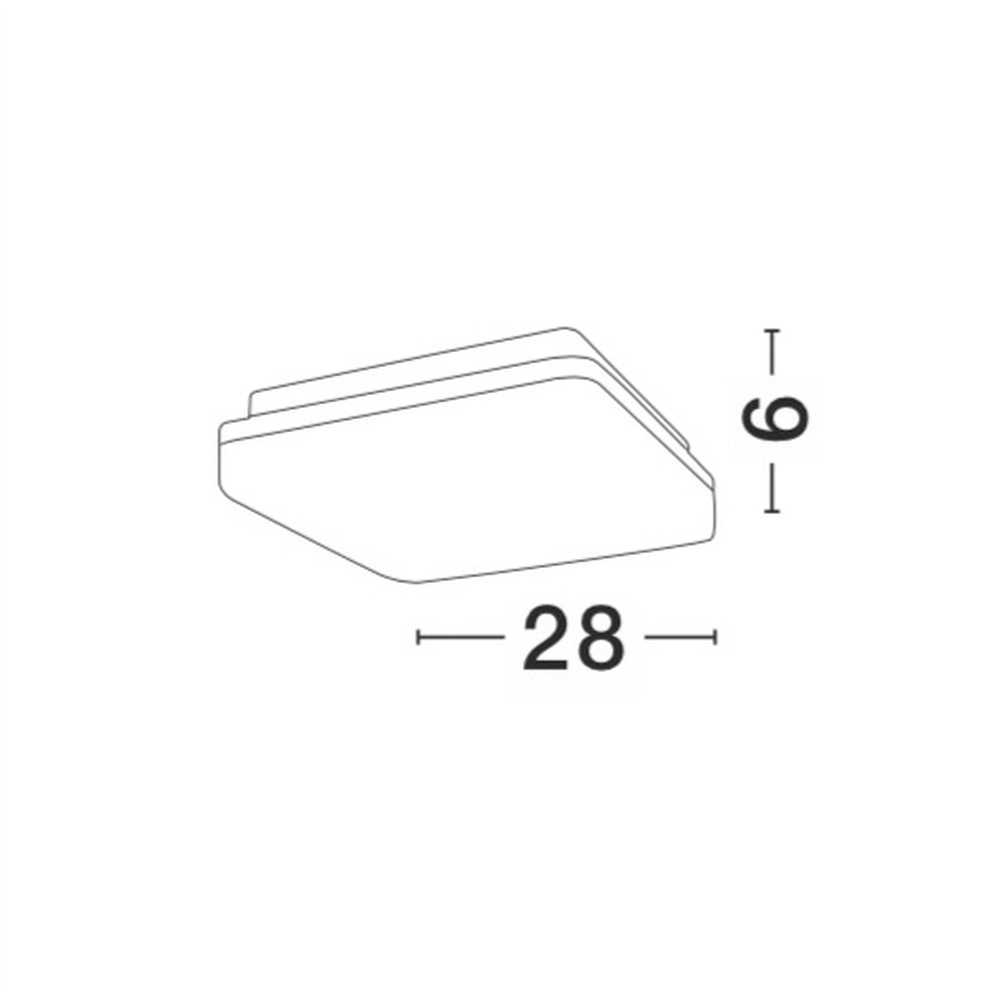 Quadratische Deckenleuchte Tommy 28 x 28cm grau Lyora 5212017417381