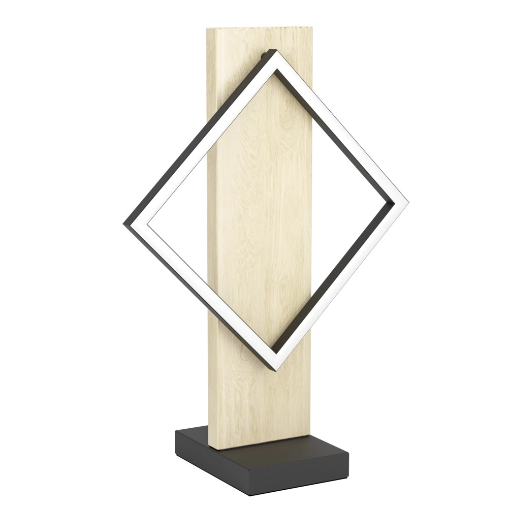 Design-Tischleuchte Boyal schwarz mit Holz