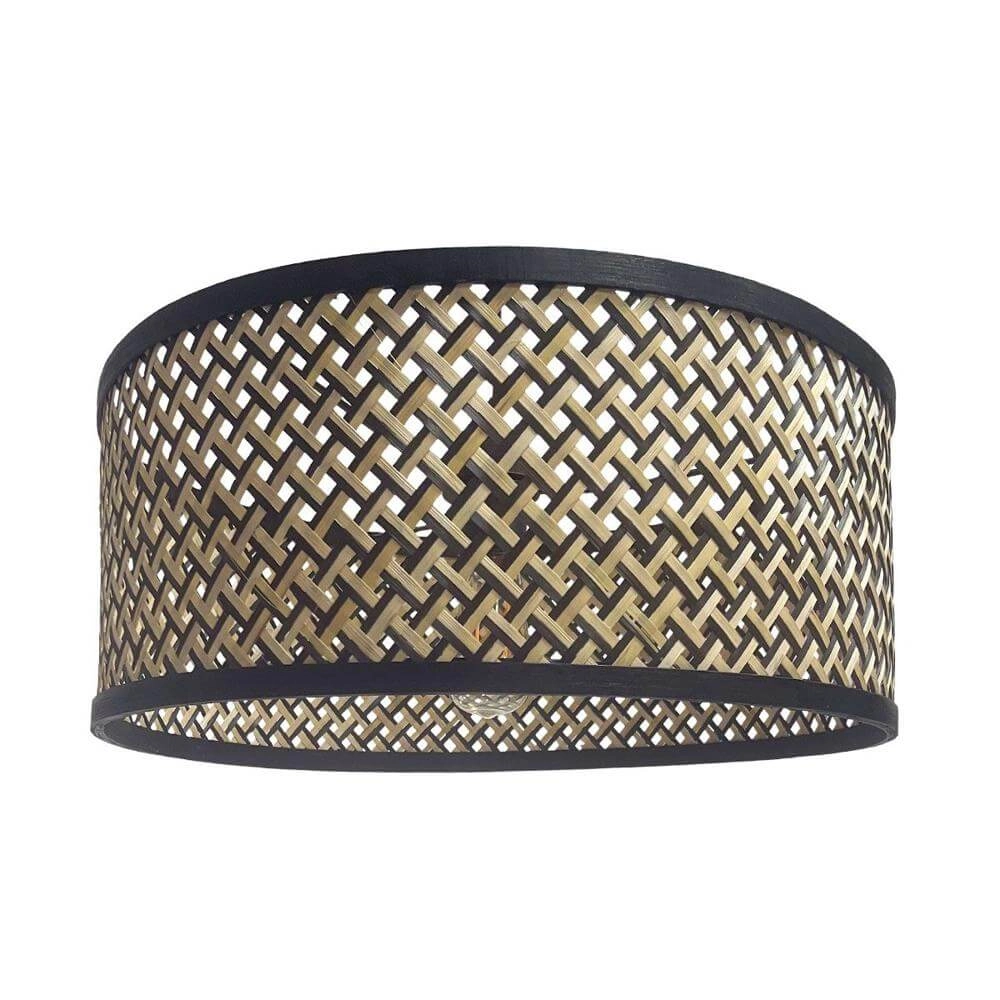 Stehlampe Curve schwarz mit Rattanschirm Ø 50cm Steinhauer 8712746179422