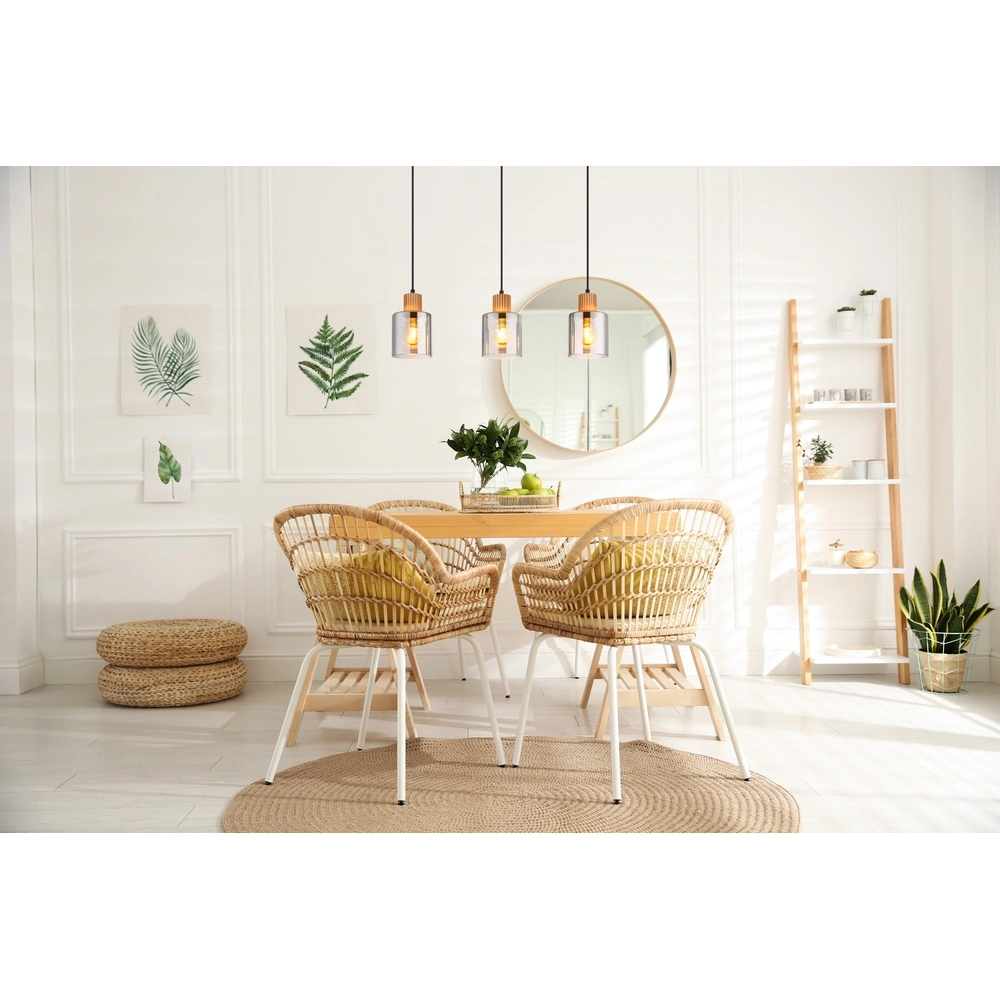 Design-Pendellampe Aleidis 3-Licht gerader Schwarz Globo 9007371512218