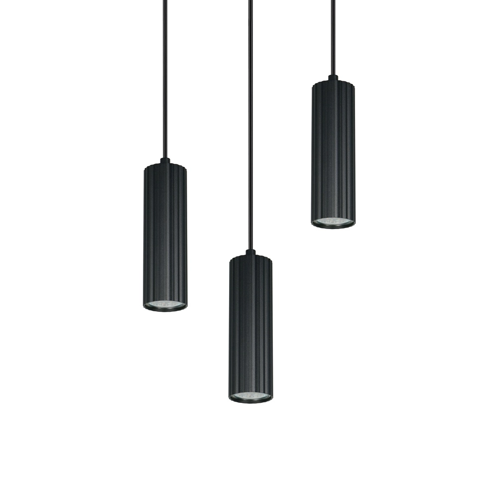 3-flammige Pendelleuchte Soka schwarz Trio 4017807658590
